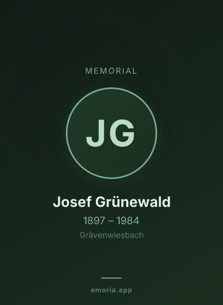 Memorial portrait of Josef Grünewald