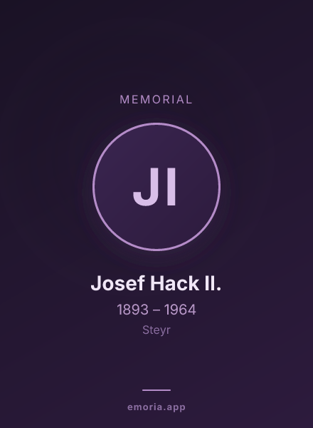 Memorial portrait of Josef Hack II.