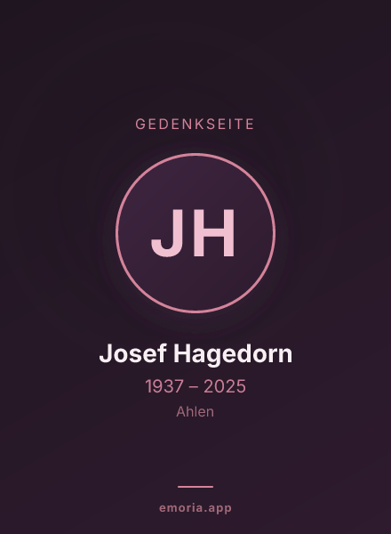 Gedenkportrait von Josef Hagedorn