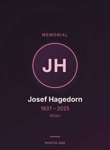 Memorial portrait of Josef Hagedorn