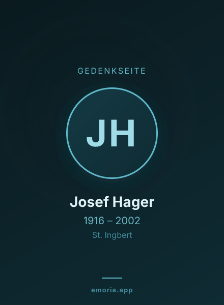 Gedenkportrait von Josef Hager