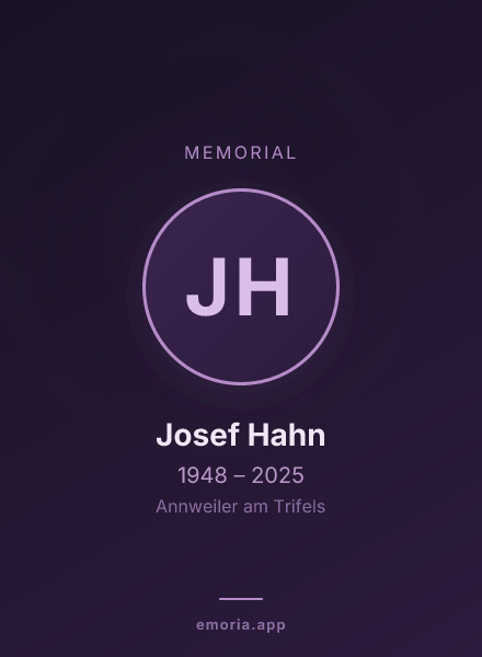 Memorial portrait of Josef Hahn