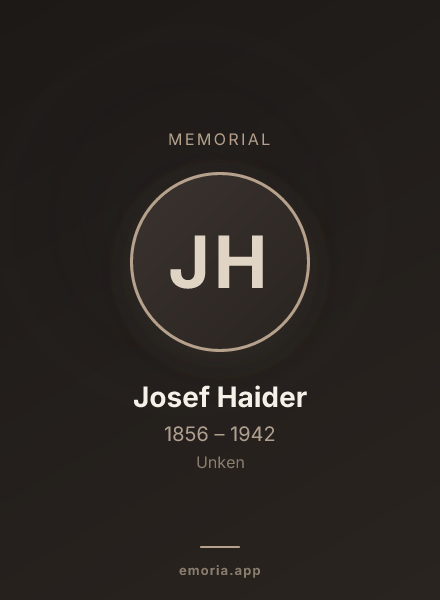 Memorial portrait of Josef Haider