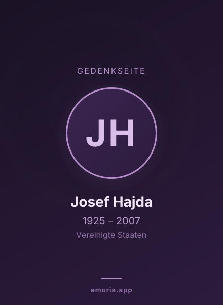 Gedenkportrait von Josef Hajda