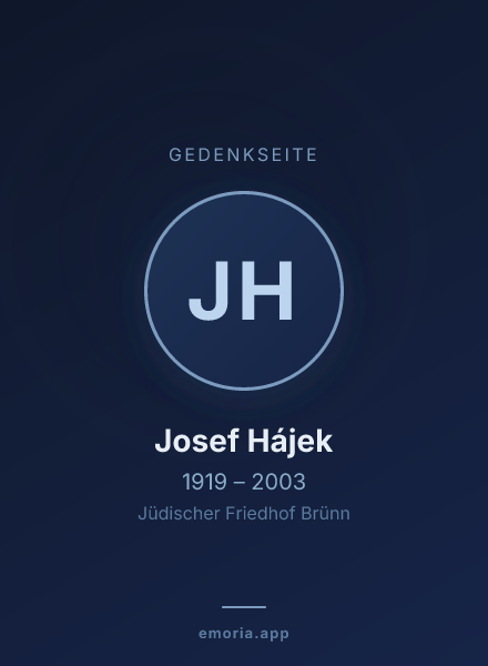 Gedenkportrait von Josef Hájek