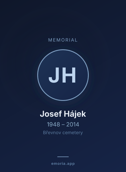 Memorial portrait of Josef Hájek