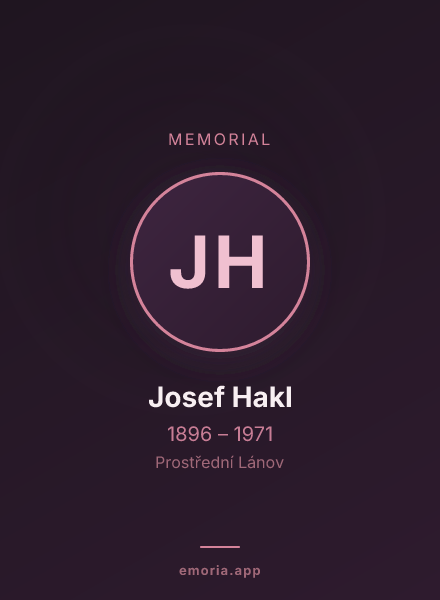 Memorial portrait of Josef Hakl
