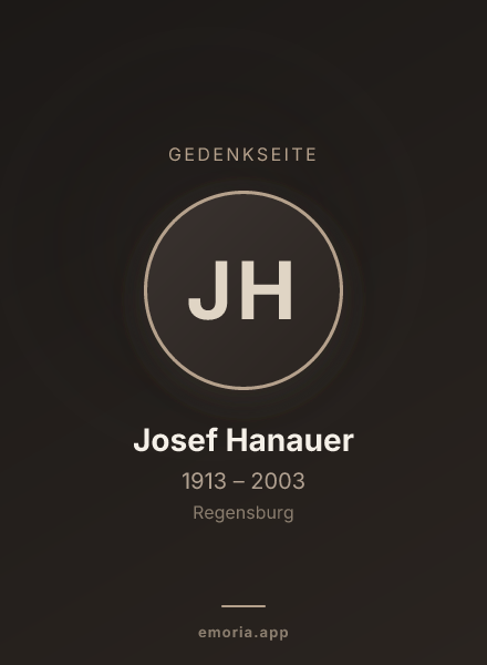 Gedenkportrait von Josef Hanauer