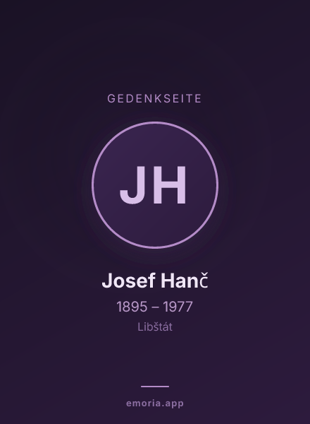 Gedenkportrait von Josef Hanč