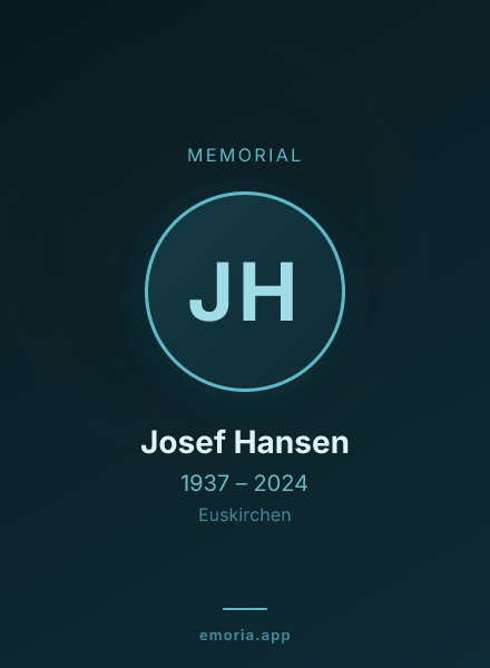 Memorial portrait of Josef Hansen