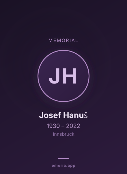 Memorial portrait of Josef Hanuš