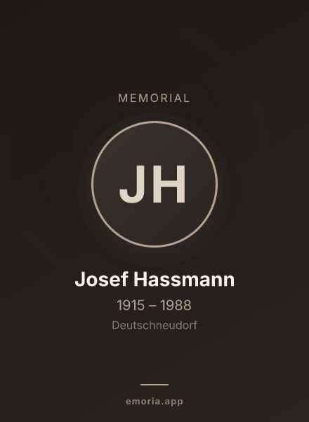 Memorial portrait of Josef Hassmann