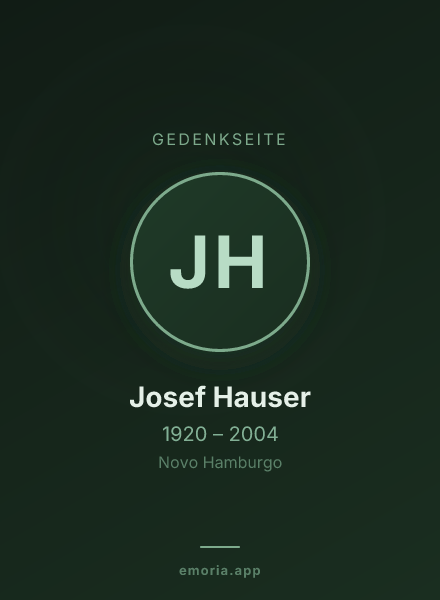 Gedenkportrait von Josef Hauser