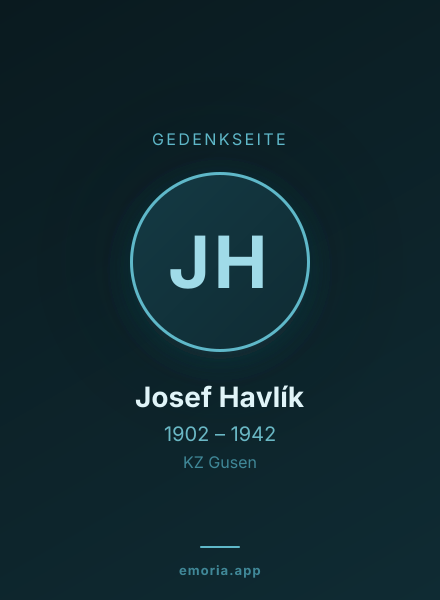 Gedenkportrait von Josef Havlík