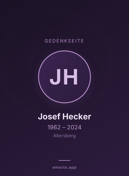 Gedenkportrait von Josef Hecker