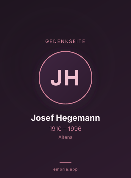 Gedenkportrait von Josef Hegemann