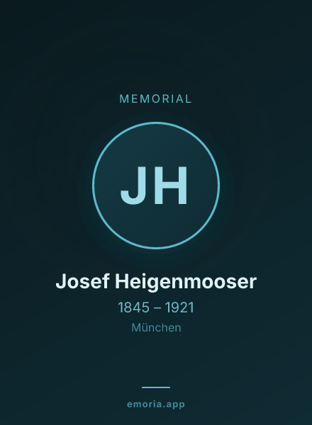 Memorial portrait of Josef Heigenmooser