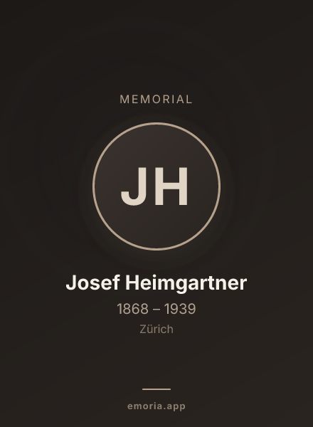 Memorial portrait of Josef Heimgartner