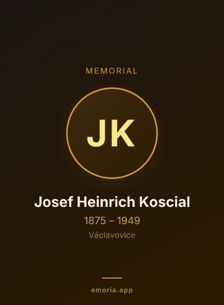 Memorial portrait of Josef Heinrich Koscial