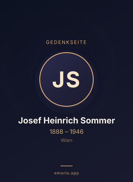 Gedenkportrait von Josef Heinrich Sommer