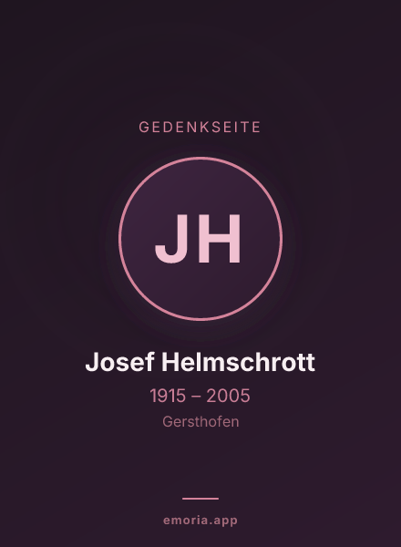 Gedenkportrait von Josef Helmschrott