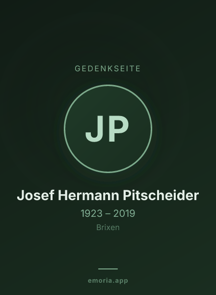 Gedenkportrait von Josef Hermann Pitscheider