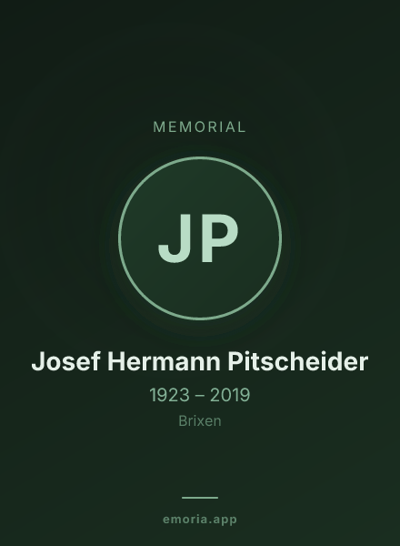 Memorial portrait of Josef Hermann Pitscheider