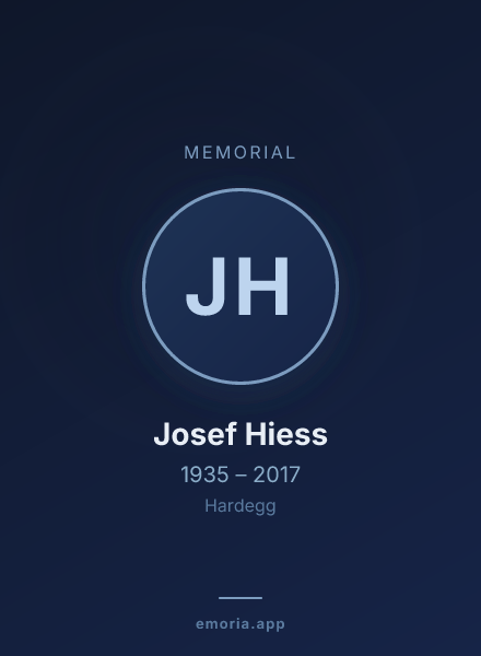Memorial portrait of Josef Hiess
