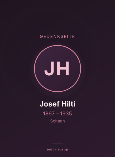 Gedenkportrait von Josef Hilti