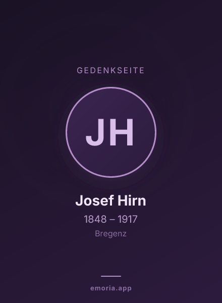 Gedenkportrait von Josef Hirn