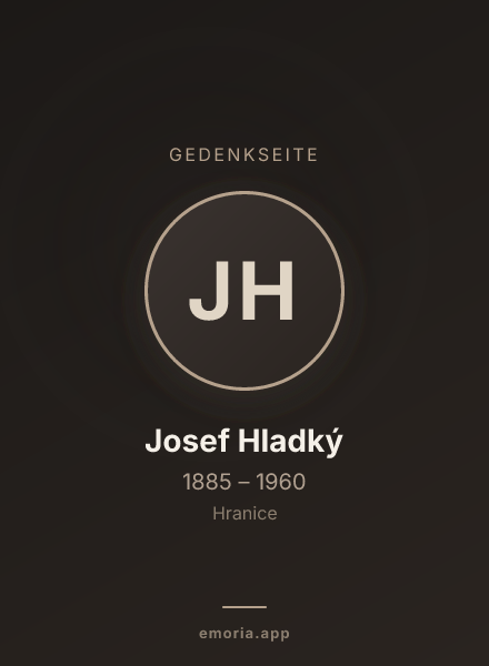 Gedenkportrait von Josef Hladký