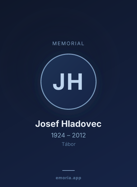Memorial portrait of Josef Hladovec