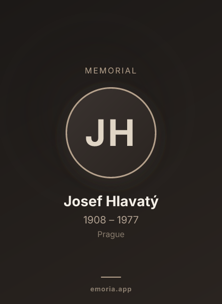Memorial portrait of Josef Hlavatý