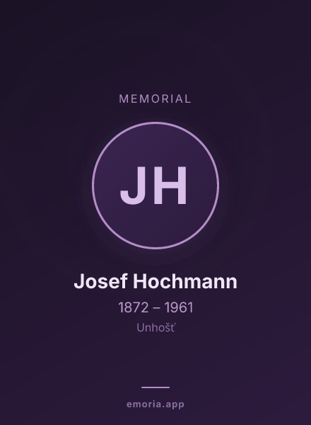 Memorial portrait of Josef Hochmann