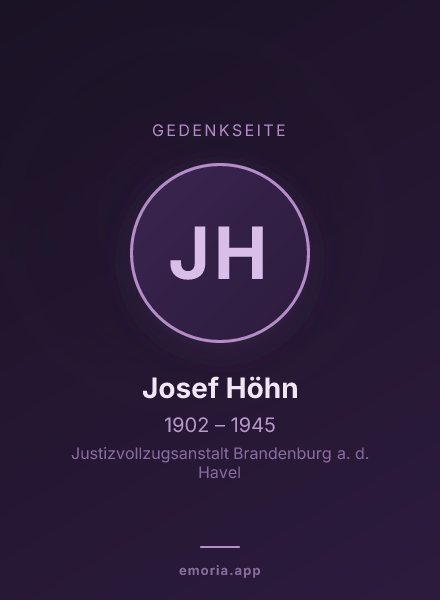 Gedenkportrait von Josef Höhn