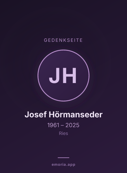 Gedenkportrait von Josef Hörmanseder