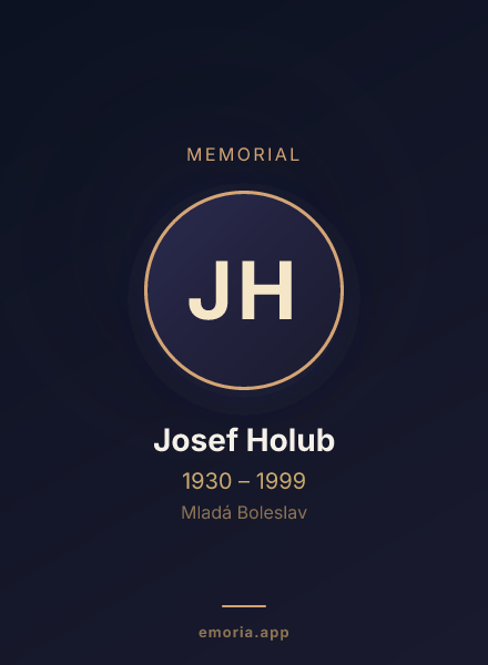 Memorial portrait of Josef Holub