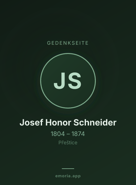 Gedenkportrait von Josef Honor Schneider