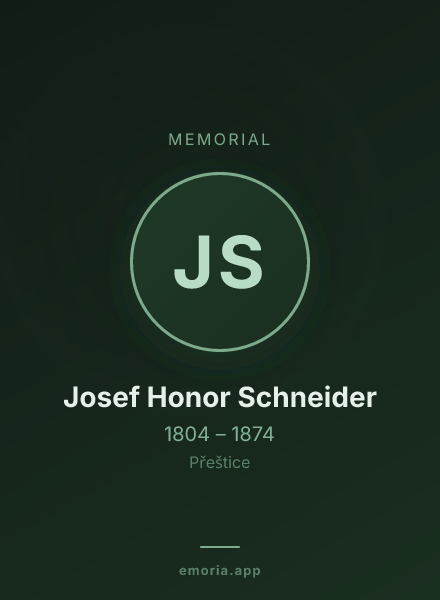 Memorial portrait of Josef Honor Schneider