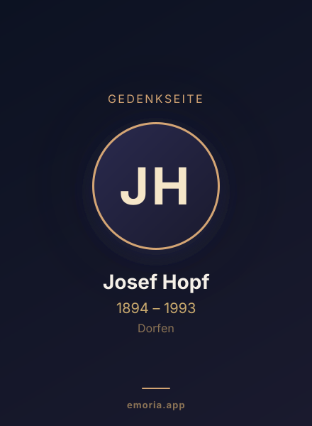 Gedenkportrait von Josef Hopf