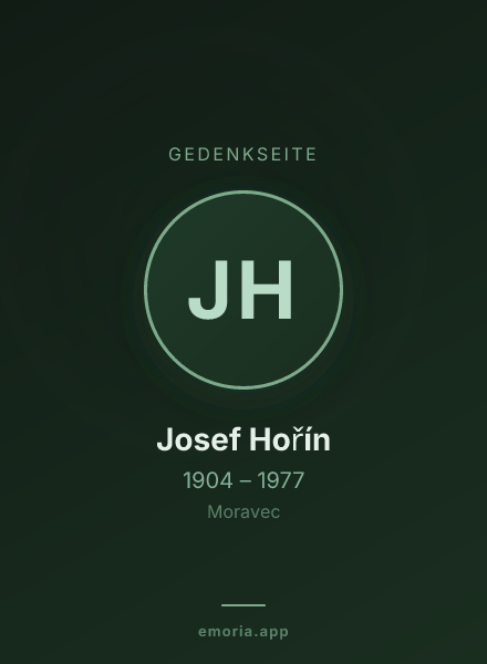 Gedenkportrait von Josef Hořín
