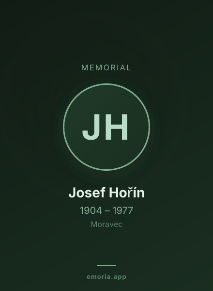 Memorial portrait of Josef Hořín