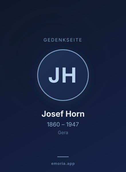 Gedenkportrait von Josef Horn