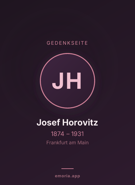 Gedenkportrait von Josef Horovitz