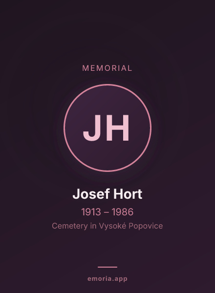 Memorial portrait of Josef Hort