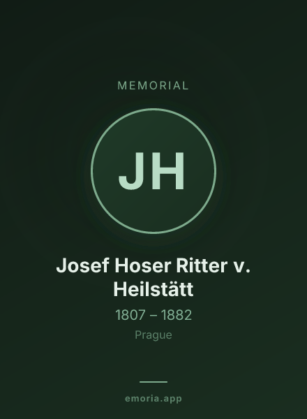 Memorial portrait of Josef Hoser Ritter v. Heilstätt