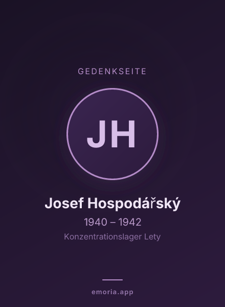 Gedenkportrait von Josef Hospodářský