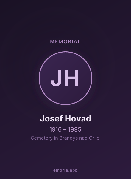 Memorial portrait of Josef Hovad