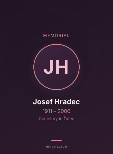 Memorial portrait of Josef Hradec