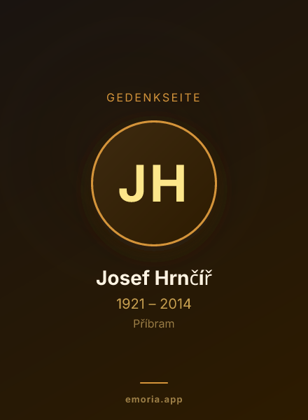 Gedenkportrait von Josef Hrnčíř